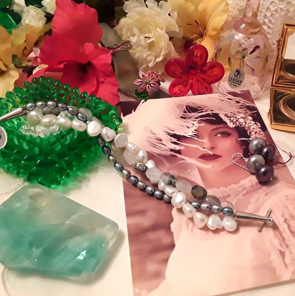 Jewelry - NWTAGS 925 SOLID STERLING TRIPLE STRAND PEARL SET